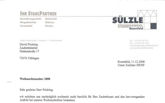 Helmut Sülzle GmbH Weihnachtszauber 2008